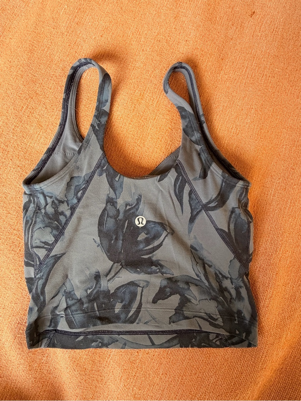 lululemon athletica Gray Floral Sports Crop Tank